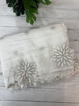 Crush Organza saree MSK5463- White