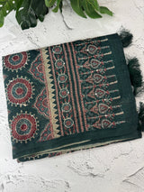 Semi Chanderi saree with hand kanta embroidery MS9899