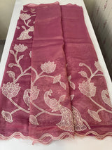 Crush Organza Applique work saree MS14987