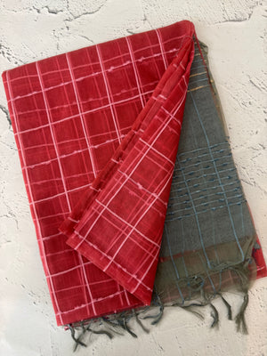 Semi Organza saree with checks - MSD634 (14)