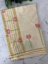 Kerala cotton saree - ‘Gulab’
