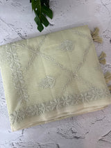 Premium Kota checks saree with Chikankari work  MSH241 Pastel PistaGreen