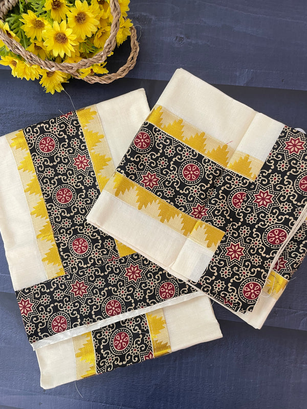Single SETMUND with blouse - Ajrakh prints