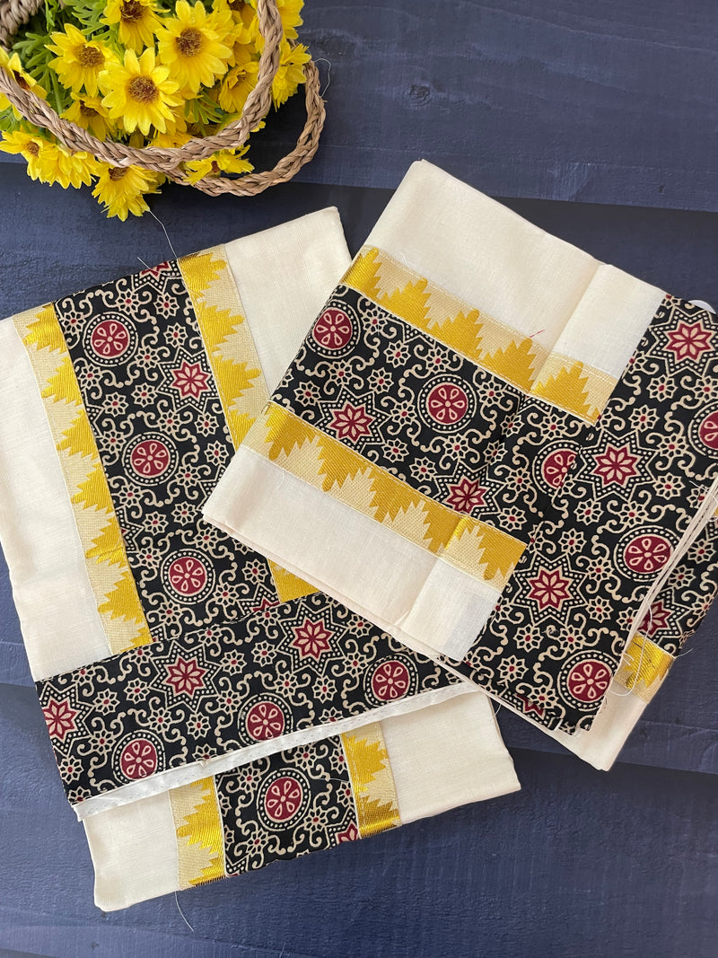 Single SETMUND with blouse - Ajrakh prints