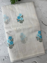 Lightweight NetKota saree with cross stitch embroidery MS6868