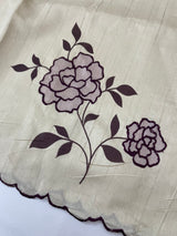 Semi tussar appliqué work saree MTS6589