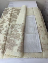 Premium Organza saree with tissue appliqué work - MMG311 - Offwhite