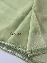 Semi linen saree with embroidery- MS15088 Pastel PistaGreen