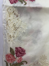 Kota silk saree with cutwork embroidery borders  MKS15239 - Offwhite