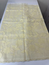 Moonga checks saree with Applique work  MSK766(3)-Ivory
