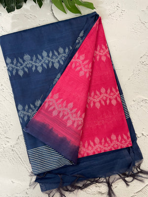 Bhagalpuri Semi tussar saree with contrast pallu and blouse MS899
