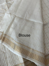 Soft blended tussar saree MKT121 - small checks