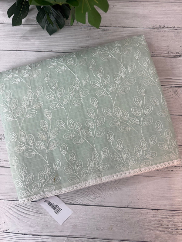 Kota cotton silk embriodery saree MS1455 - Pastel MintGreen