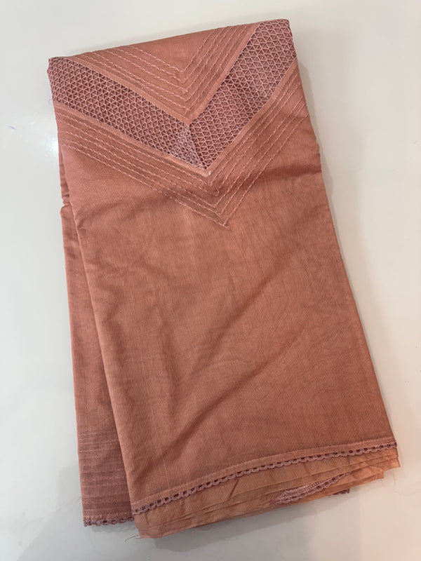 Supernet saree with crochet work and lace border MCJ5433 (V shape Crochet)