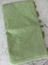 Moonga checks saree with embroidery MSH219