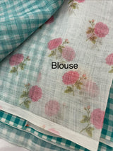 Digital printed semi Linen Saree MLS615
