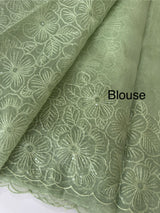 Glass Organza saree with thread work - MCW889