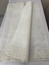 Viscose Organza saree with applique work-MSH101 White