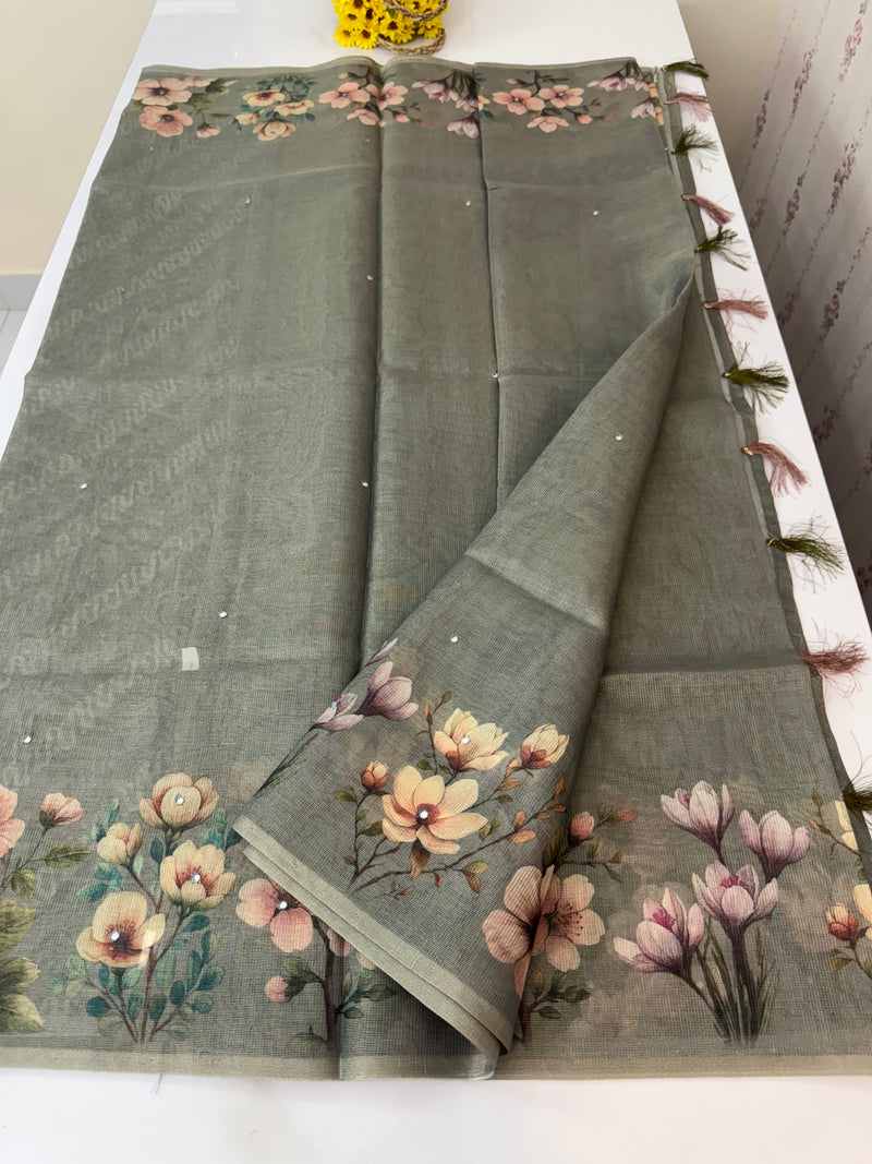 Tissue Silk Saree with digital prints SSKW94