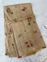 Pure desi tussar silk saree with kanta border- MTSB6