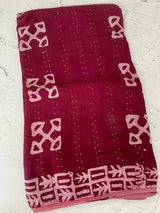 Semi soft silk saree with batik prints MSB555