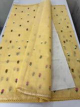 Kota checks saree with embroidery MS7679(2) Yellow