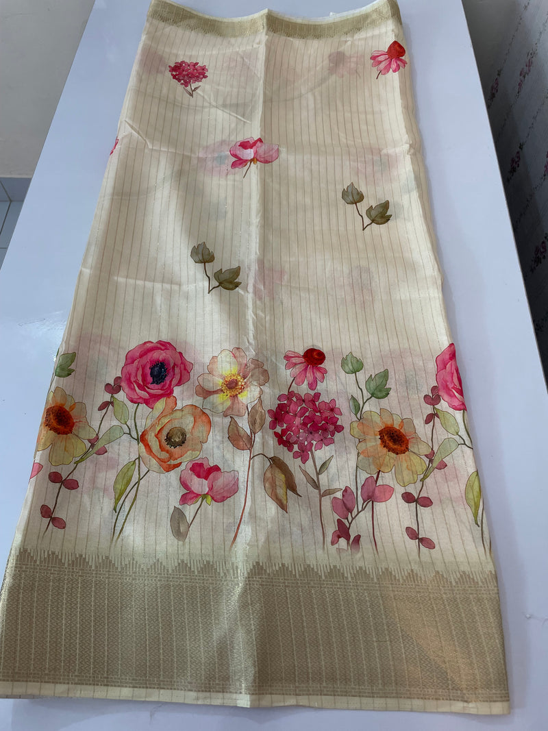 Semi silk saree with digital prints MSR671