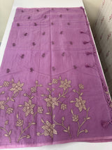 Mul chanderi tissue applique saree MSH150