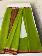Crepe chiffon saree with small checks zari weaving  MS81890