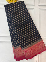 Banarasi viscose Georgette saree MKGS611- Black to Red