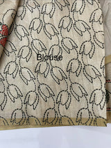 Muga silk saree with prints - MMB891