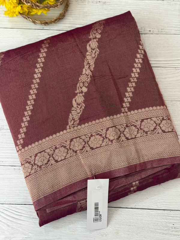 Banarasi crush georgette saree- MS1341 DuskyWine