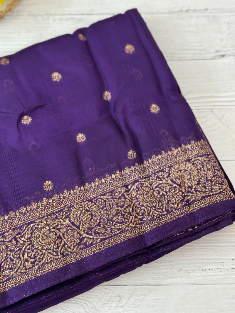 Banarasi Tussar Georgette Saree with brocade blouse - MS44376 Purple