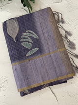 Soft silk saree with thread work and digital prints MGS5678