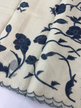 Tissue cotton applique work saree MS6743 - DarkGrey