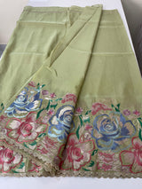 Tissue Georgette - Organza saree with 3d embriodery MS16307