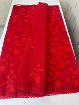 Netkota saree with applique work MS81788 - Red