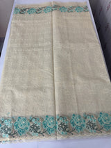 Phulkari NetKota embroidery saree - MSH107 Offwhite to Blue