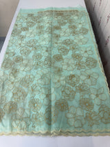 Semi organza saree with thread work - MSH910 AquaGreen