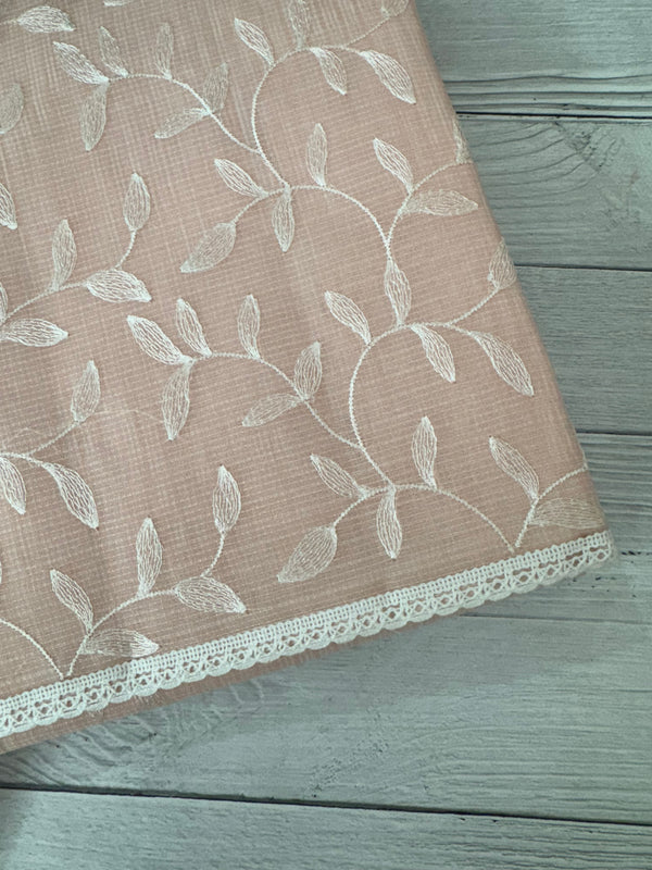 Kota embriodery saree MS1455 Pastel Peach