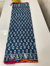Pure mul cotton hand block printed saree SKSRMY