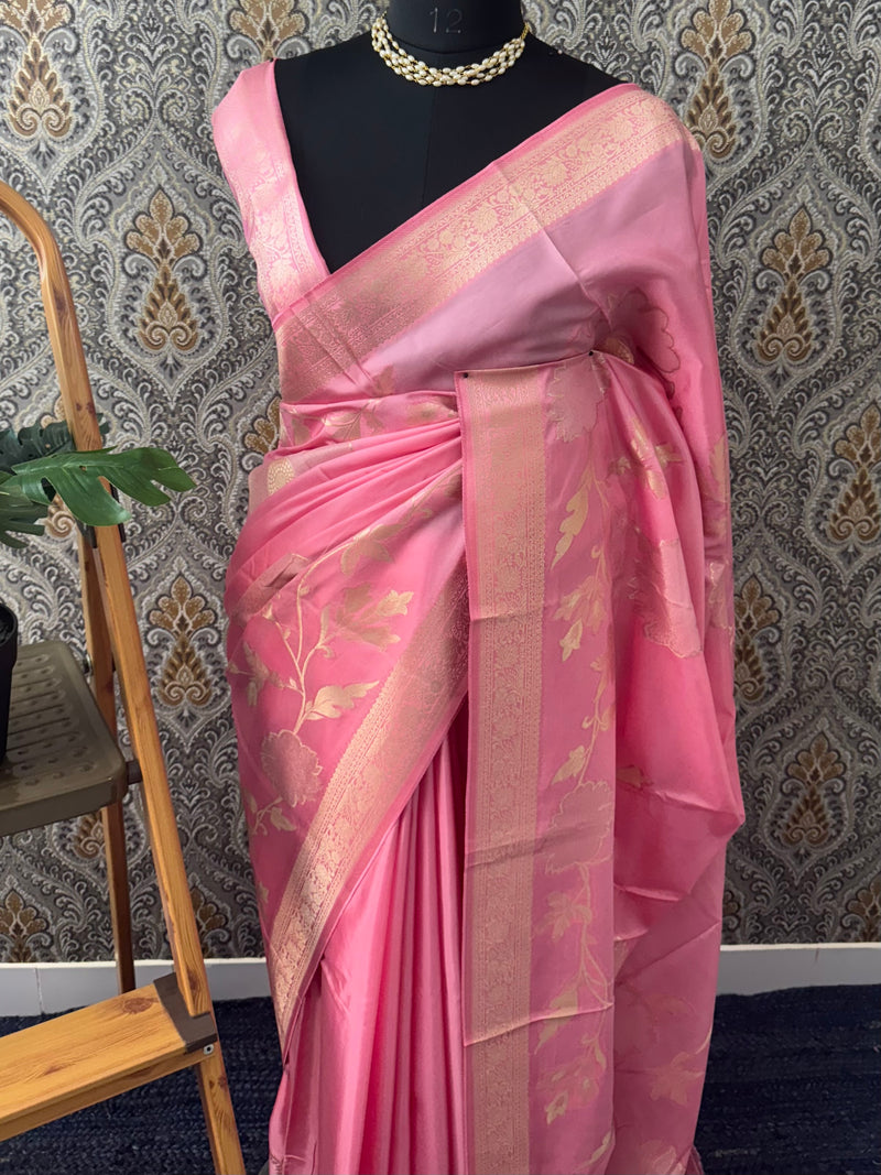 Crepe tissue silk saree with blouse MA32321