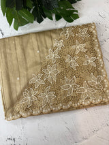 Cutwork Semi tussar saree MTSS680 - DarkBeige