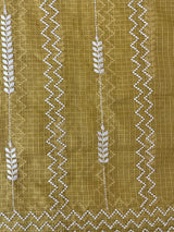Silky kota embroidery saree MS6470 MustardYellow