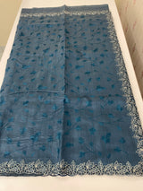 Blended tussar saree with cutwork border- MSHK266