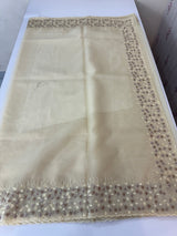 Organza saree with embroidery borders - MSH907 Ivory