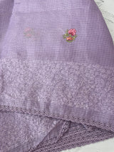 Kota checks embriodery saree MS7689 Lavender