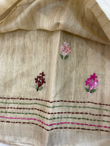 Handworked Blended tussar silk saree with handworked blouse MS90543