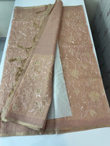 Kota Tissue Silk applique work saree MS49811 - PeachPink