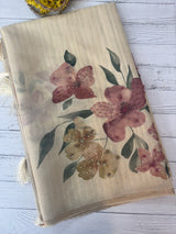 Blended tissue-tussar silk saree with french knots, sequence and bead work - MS19965